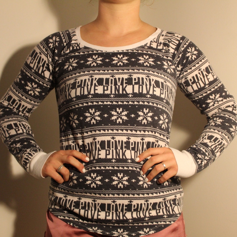 PINK Victoria's Secret Waffle Pajama Top